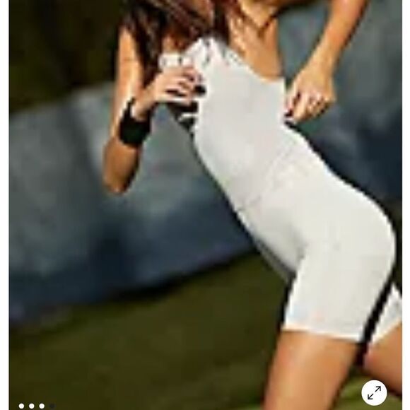 Free People Good Karma Runsie in ice grey shorts, strappy top BNWOT - Picture 4 of 8